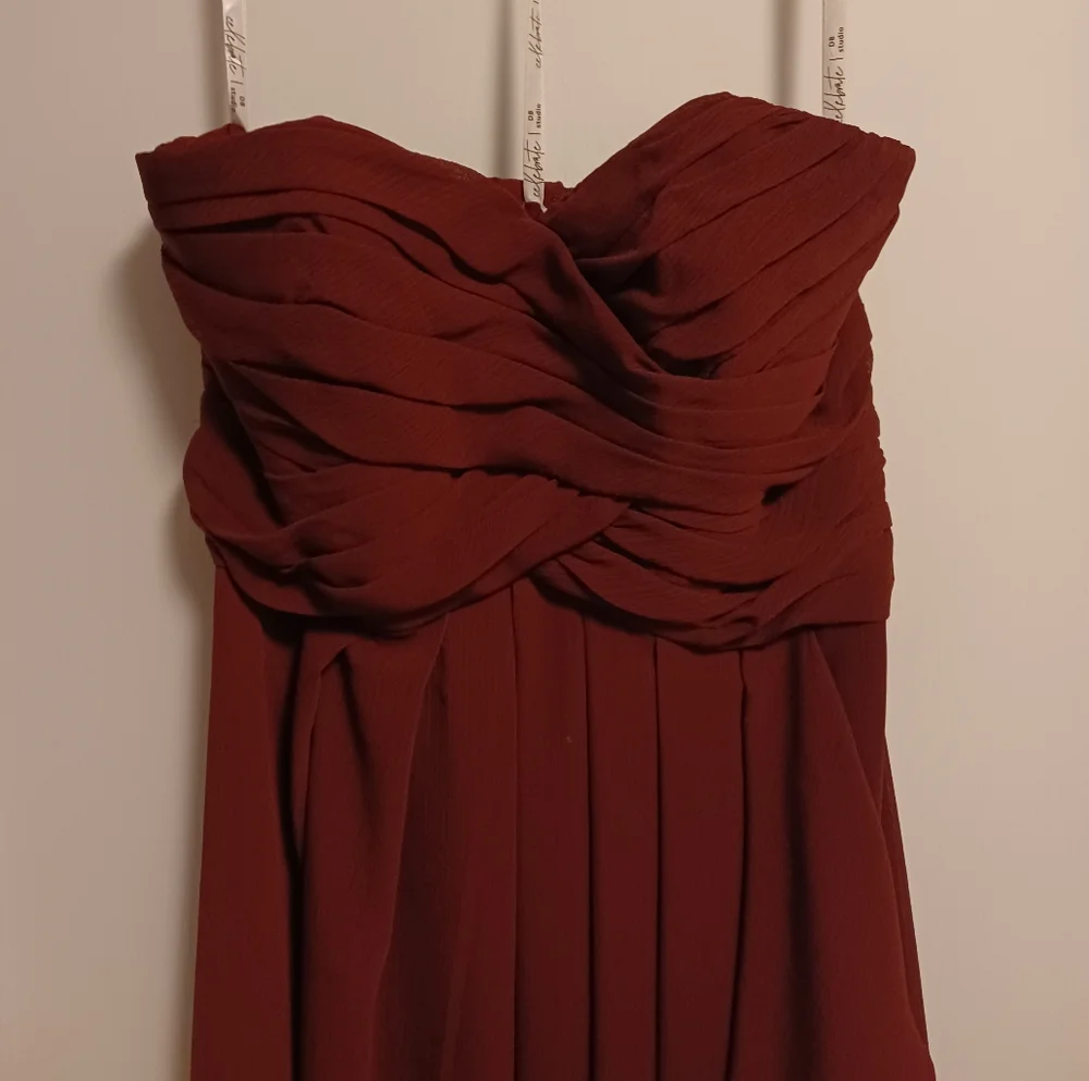 David's Bridal strapless chiffon dress size 8 - Picture 1 of 10